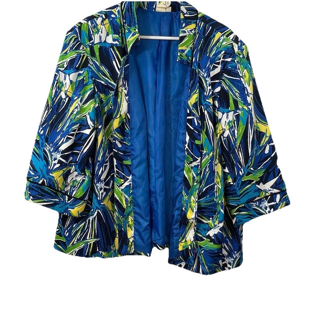 Lavender & Honey Jacket Women's Size 3X  Multicolor FLoral Print Button‎ Front